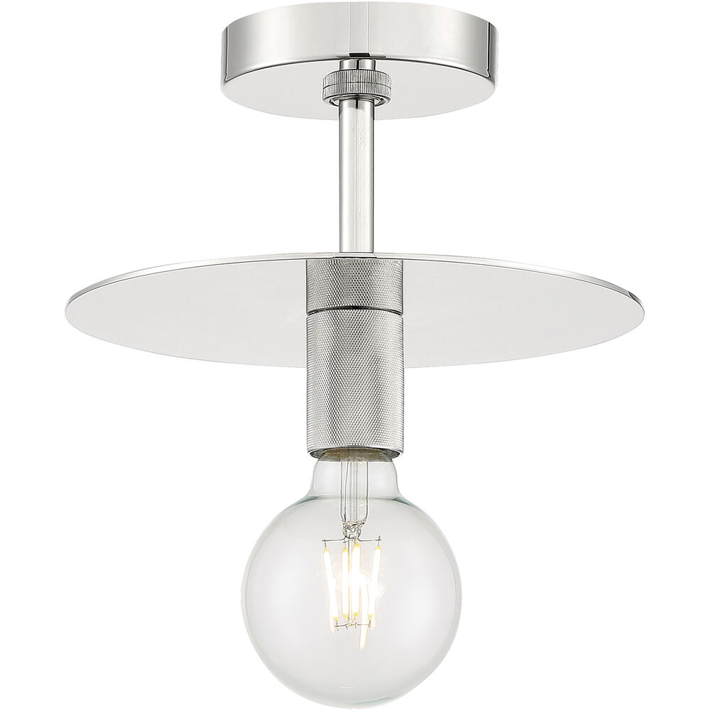 Nuvo Lighting Bizet 1 Light 10 Inch Polished Nickel Semi Flush Mount Fixture Ceiling Light