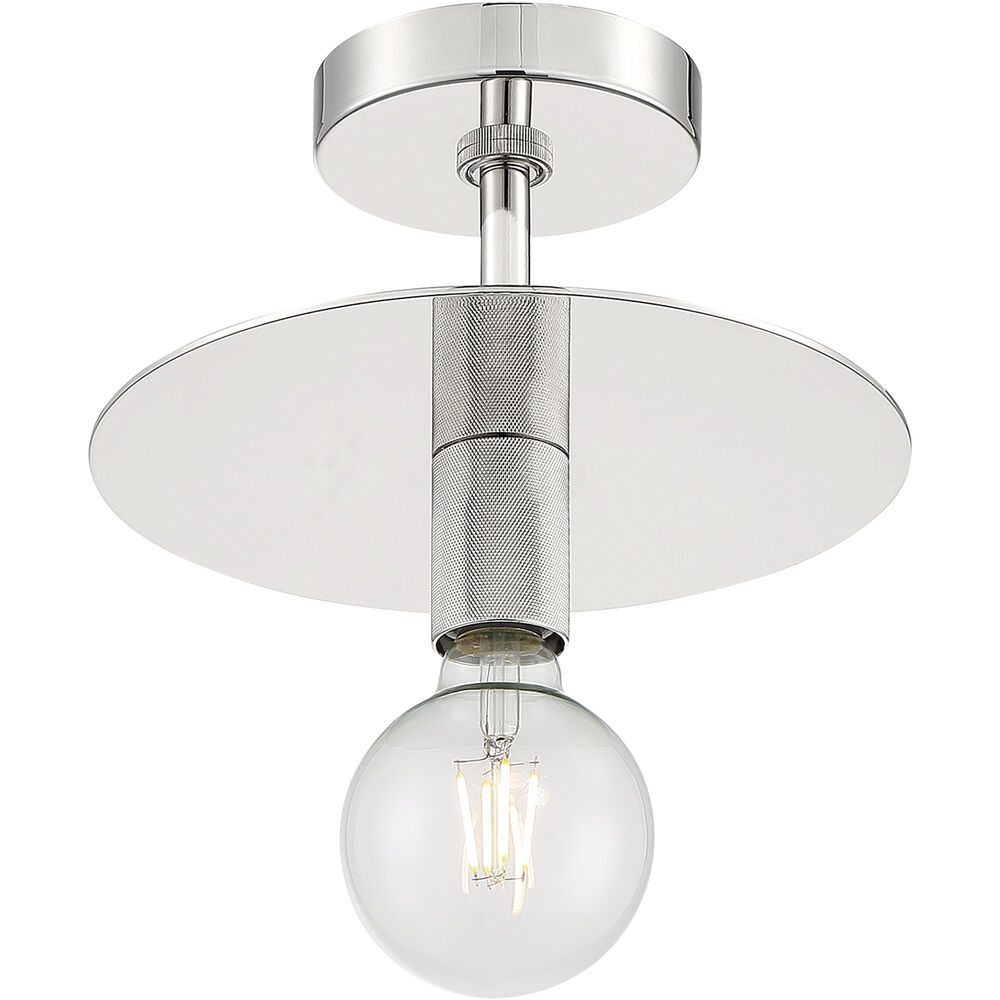 Nuvo Lighting Bizet 1 Light 10 Inch Polished Nickel Semi Flush Mount Fixture Ceiling Light