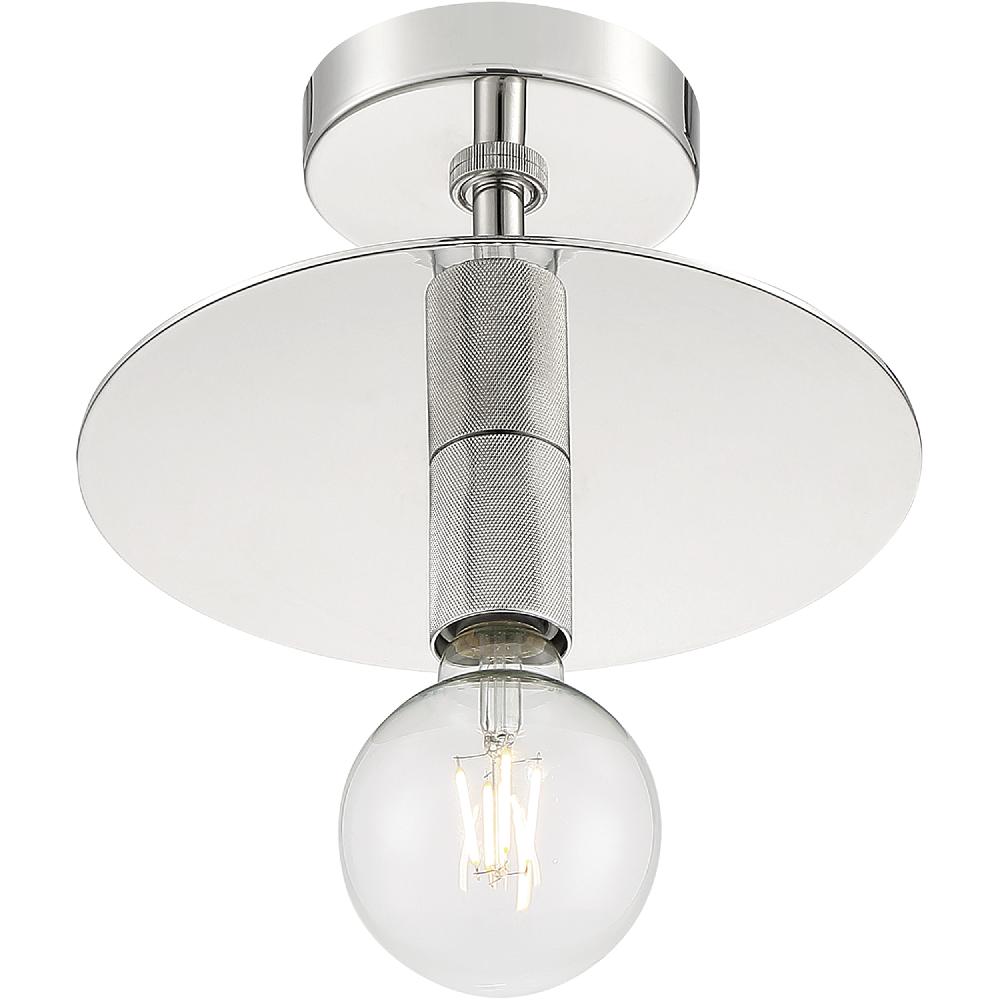 nuvo lighting Bizet 1 Light 10 inch Polished Nickel Semi Flush Mount Fixture Ceiling Light