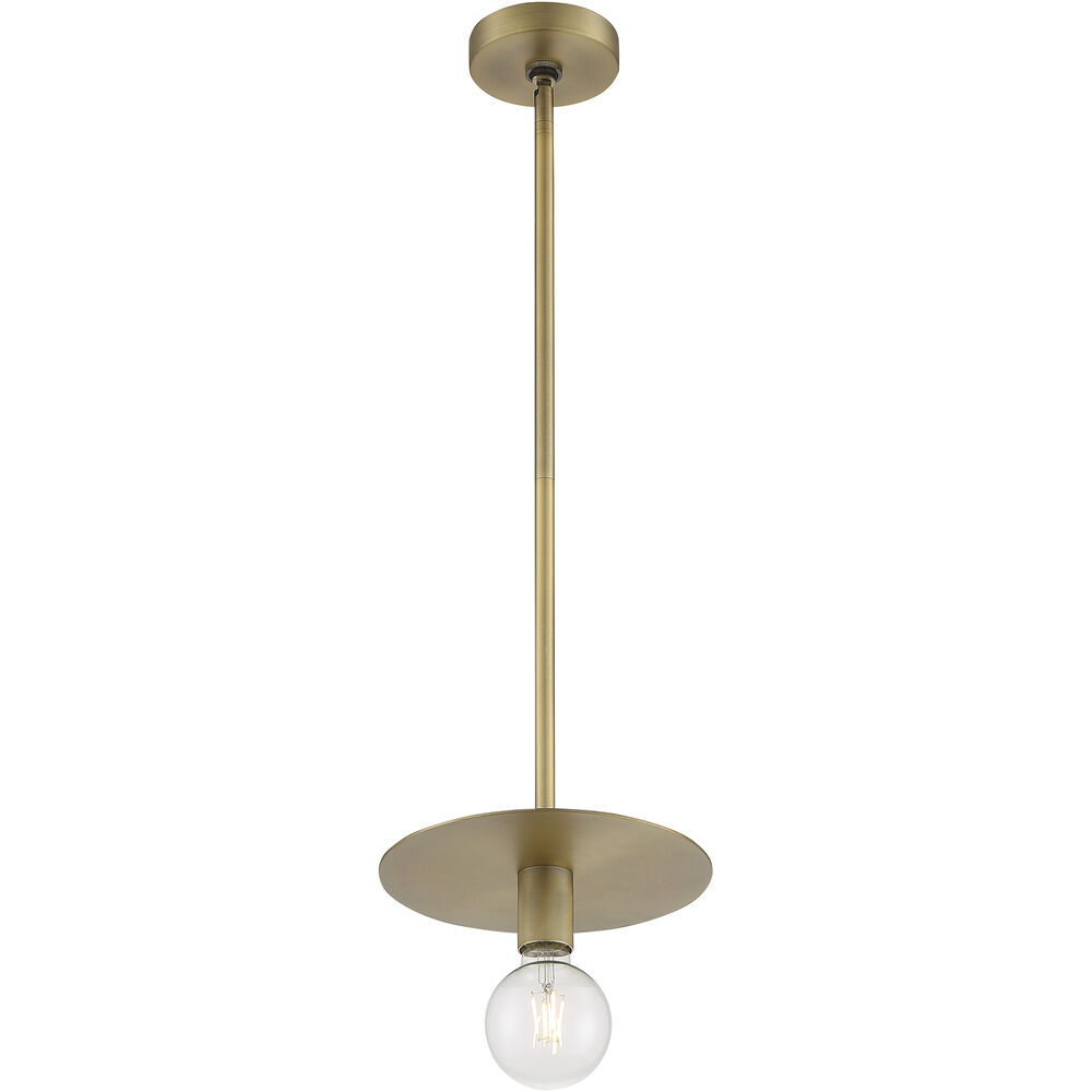 Nuvo Lighting Bizet 1 Light 10 Inch Vintage Brass Pendant Ceiling Light