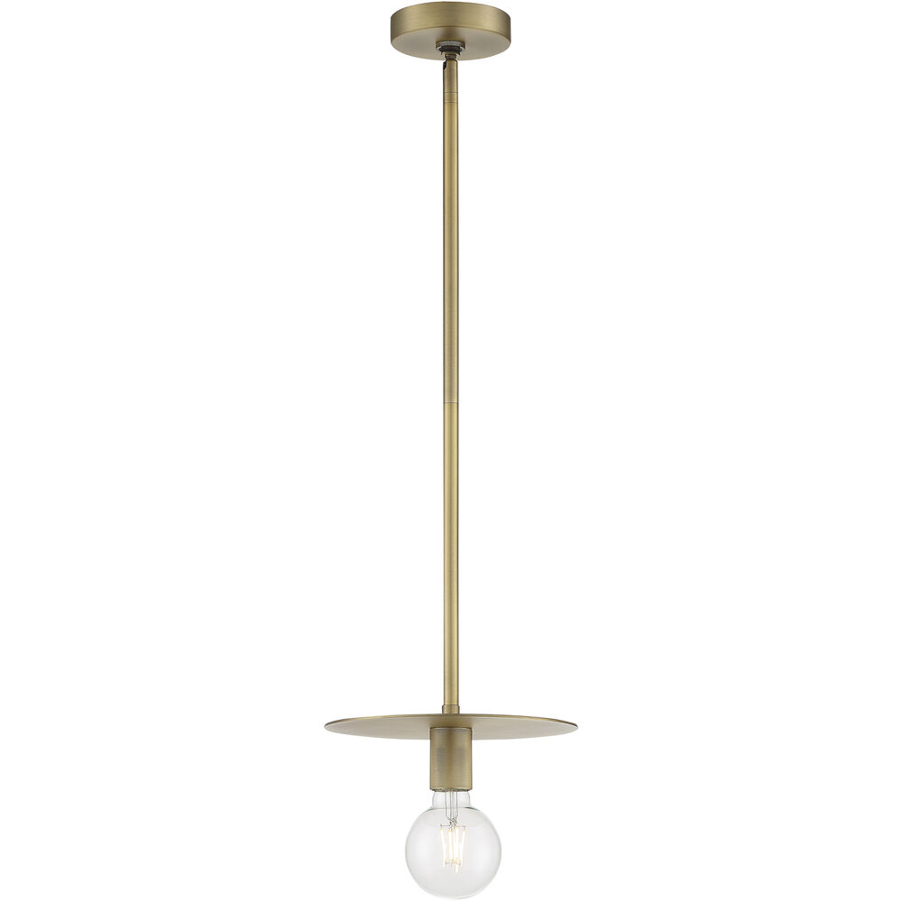 Nuvo Lighting Bizet 1 Light 10 Inch Vintage Brass Pendant Ceiling Light
