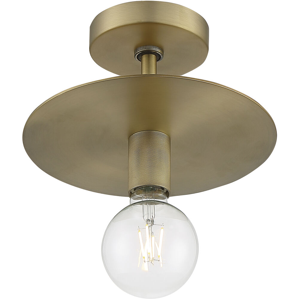 Nuvo Lighting Bizet 1 Light 10 Inch Vintage Brass Semi Flush Mount Fixture Ceiling Light