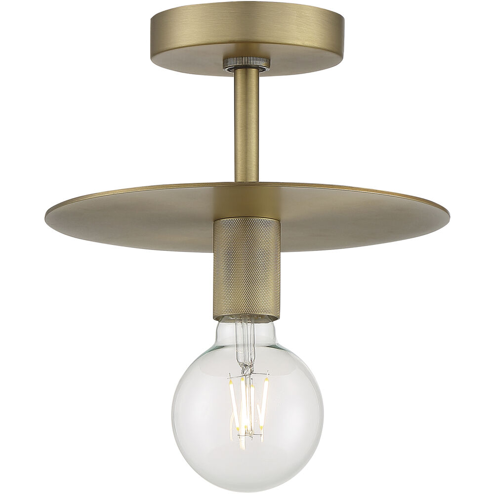 Nuvo Lighting Bizet 1 Light 10 Inch Vintage Brass Semi Flush Mount Fixture Ceiling Light