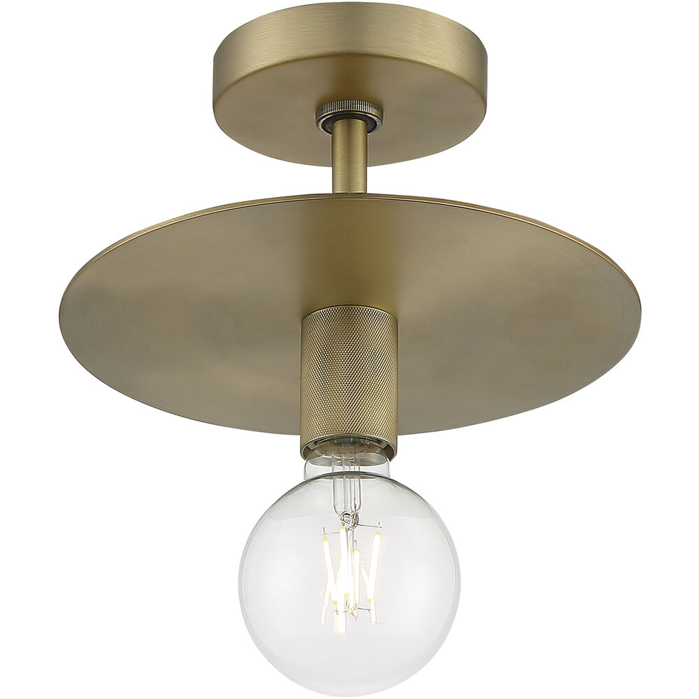 Nuvo Lighting Bizet 1 Light 10 Inch Vintage Brass Semi Flush Mount Fixture Ceiling Light