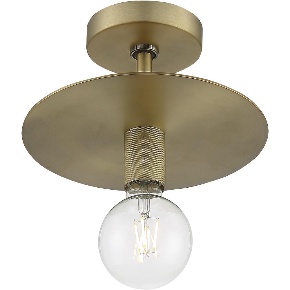 nuvo lighting Bizet 1 Light 10 inch Vintage Brass Semi Flush Mount Fixture Ceiling Light