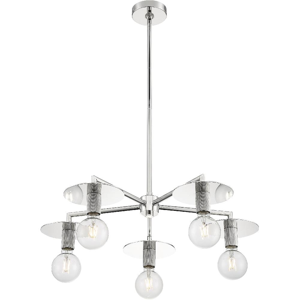 nuvo lighting Bizet 5 Light 28 inch Polished Nickel Chandelier Ceiling Light