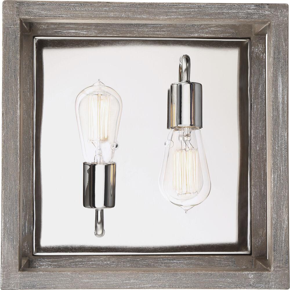 Nuvo Lighting Bliss 2 Light 12.5 Inch Driftwood And Polished Nickel Accents Flush Mount Ceiling Light