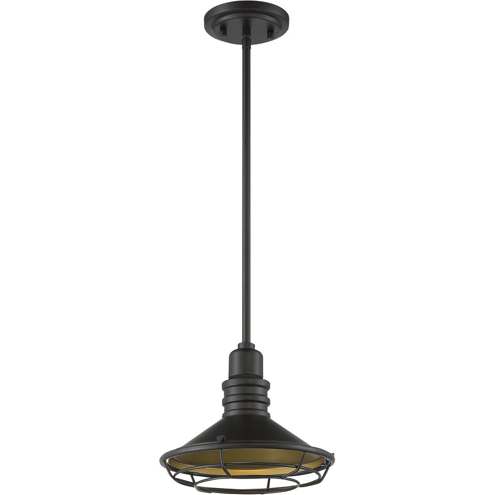 Nuvo Lighting Blue Harbor 1 Light 9.75 Inch Dark Bronze And Gold Pendant Ceiling Light