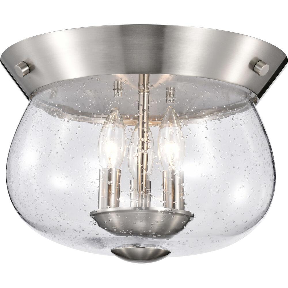 Nuvo Lighting Boliver 3 Light 13.5 Inch Brushed Nickel Flush Mount Ceiling Light