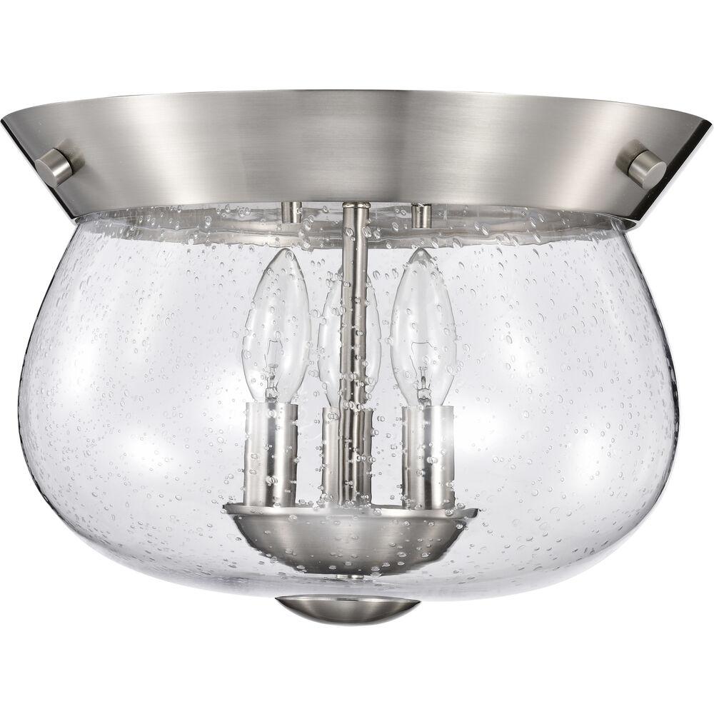 Nuvo Lighting Boliver 3 Light 13.5 Inch Brushed Nickel Flush Mount Ceiling Light
