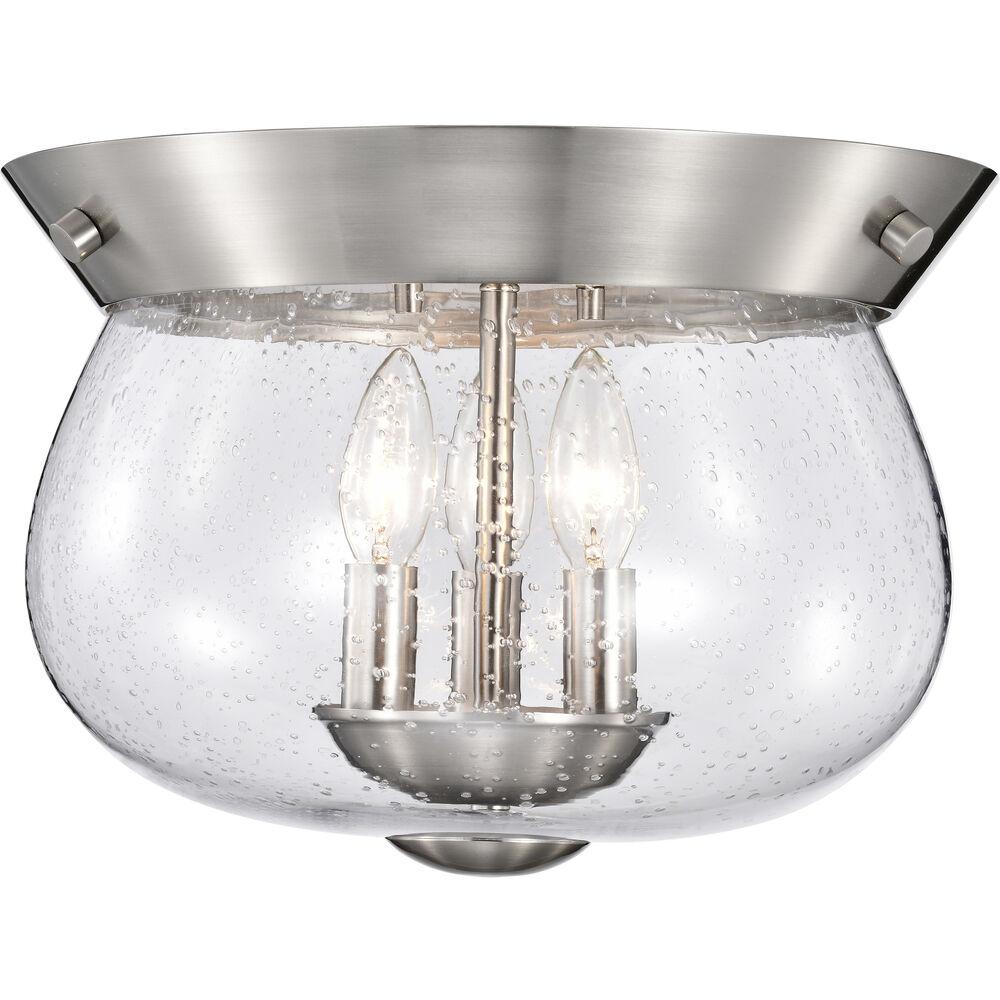 Nuvo Lighting Boliver 3 Light 13.5 Inch Brushed Nickel Flush Mount Ceiling Light