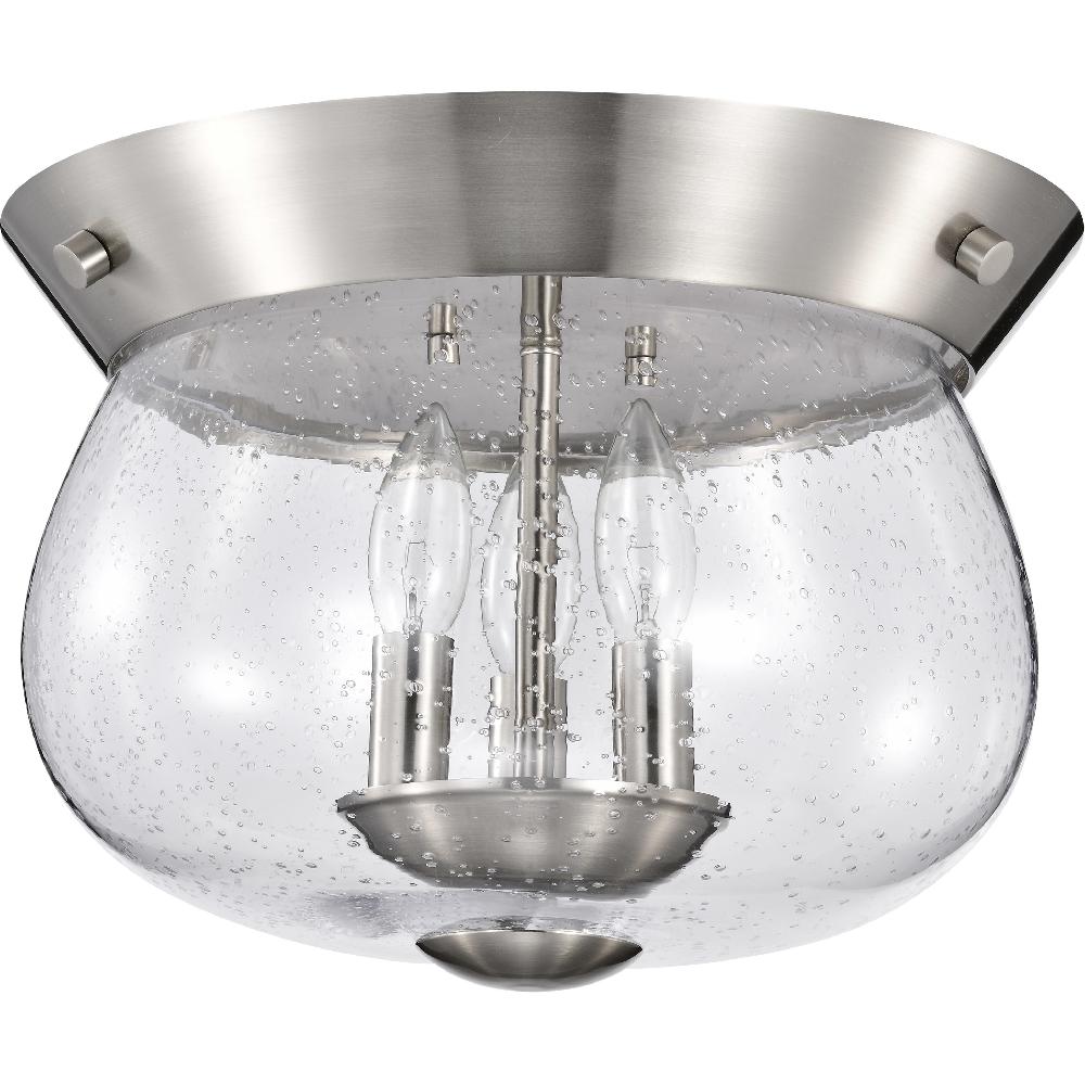 nuvo lighting Boliver 3 Light 13.5 inch Brushed Nickel Flush Mount Ceiling Light