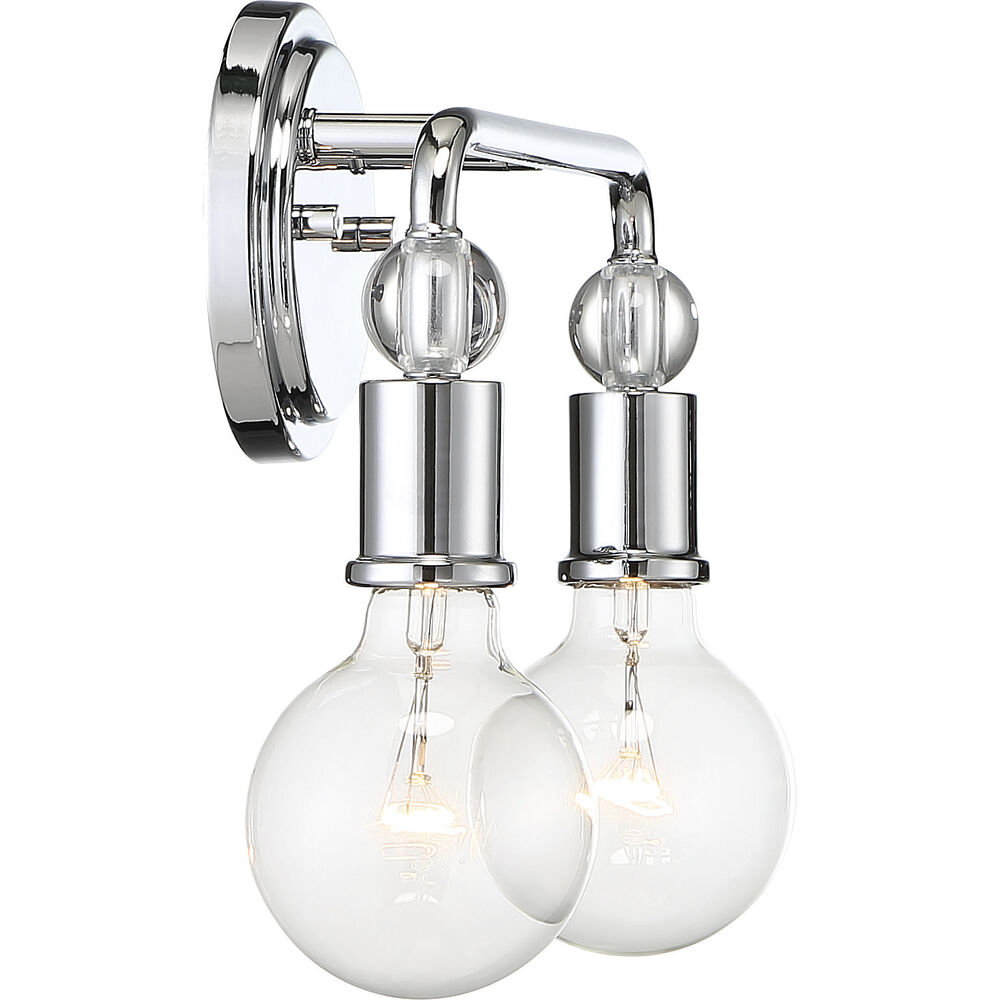 Nuvo Lighting Bounce 2 Light 13.88 Inch Polished Nickel Vanity Light Wall Light