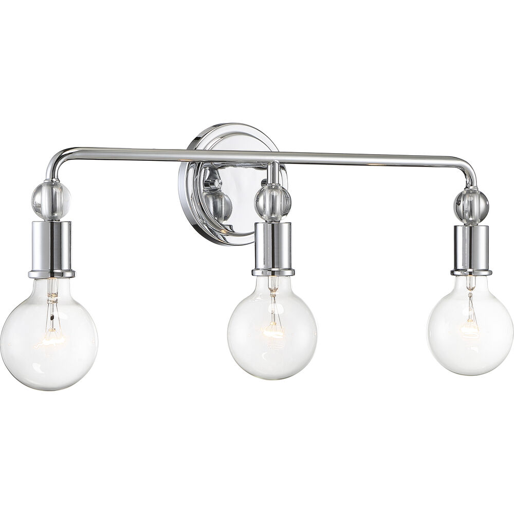 Nuvo Lighting Bounce 3 Light 24 Inch Polished Nickel Vanity Light Wall Light