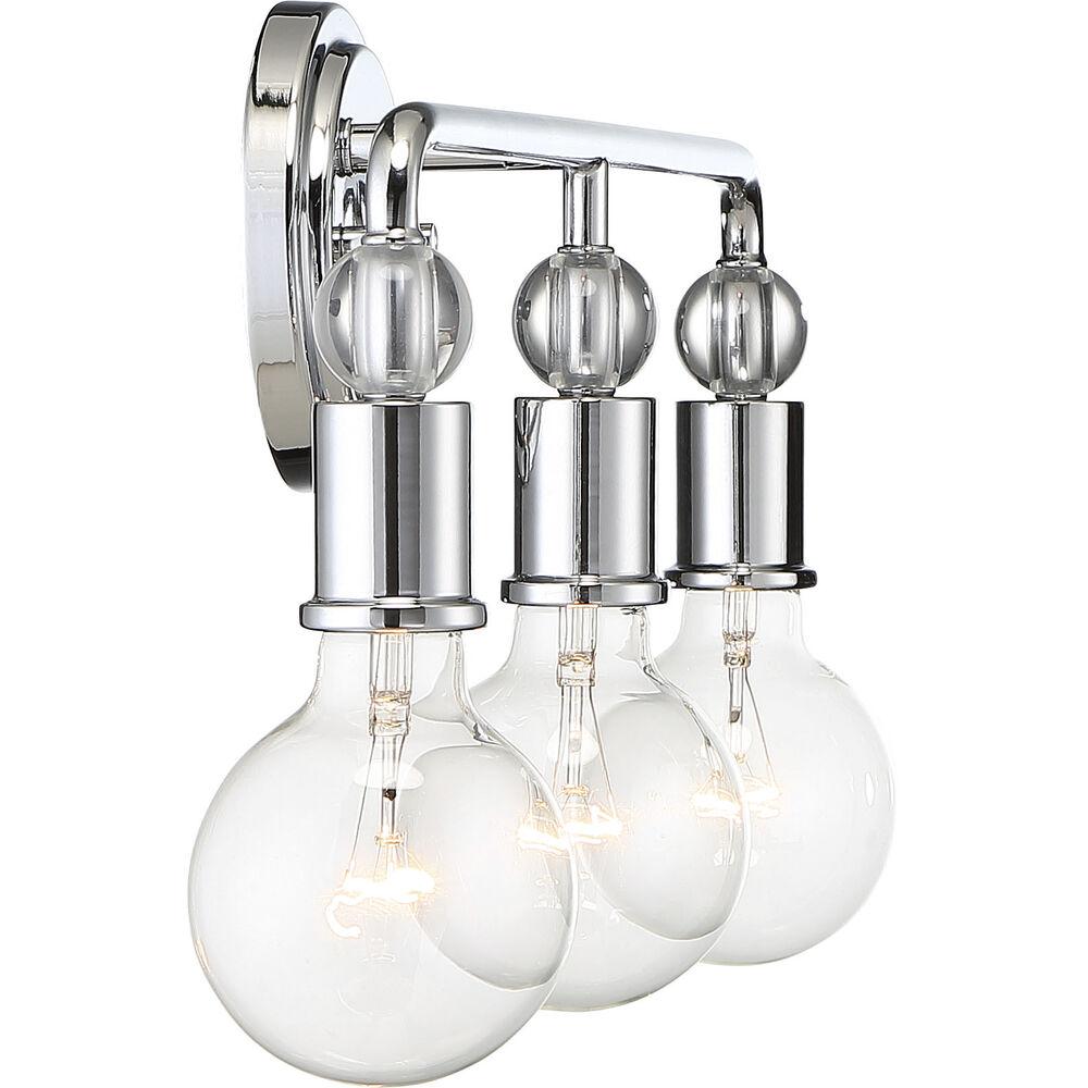 Nuvo Lighting Bounce 3 Light 24 Inch Polished Nickel Vanity Light Wall Light