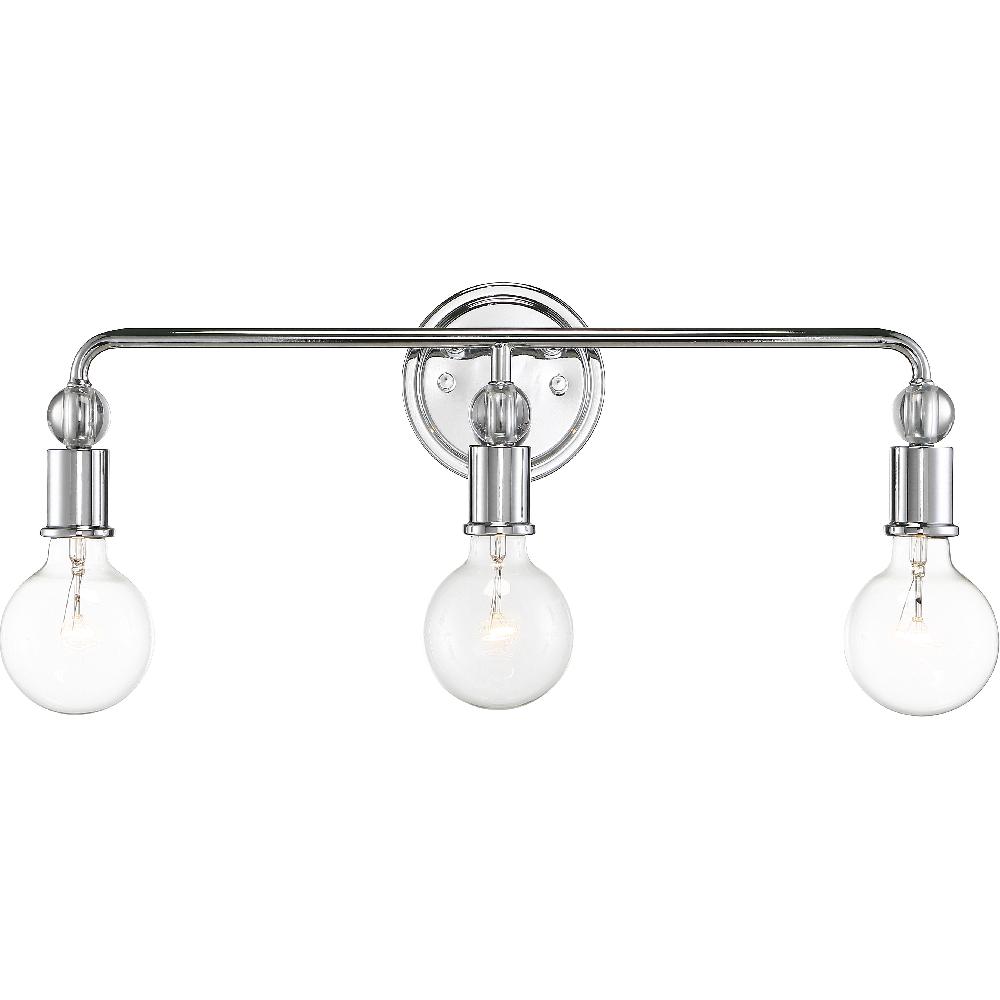 nuvo lighting Bounce 3 Light 24 inch Polished Nickel Vanity Light Wall Light
