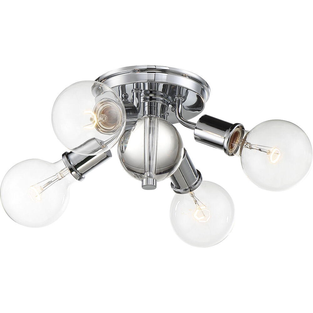 Nuvo Lighting Bounce 4 Light 14.75 Inch Polished Nickel Flush Mount Ceiling Light