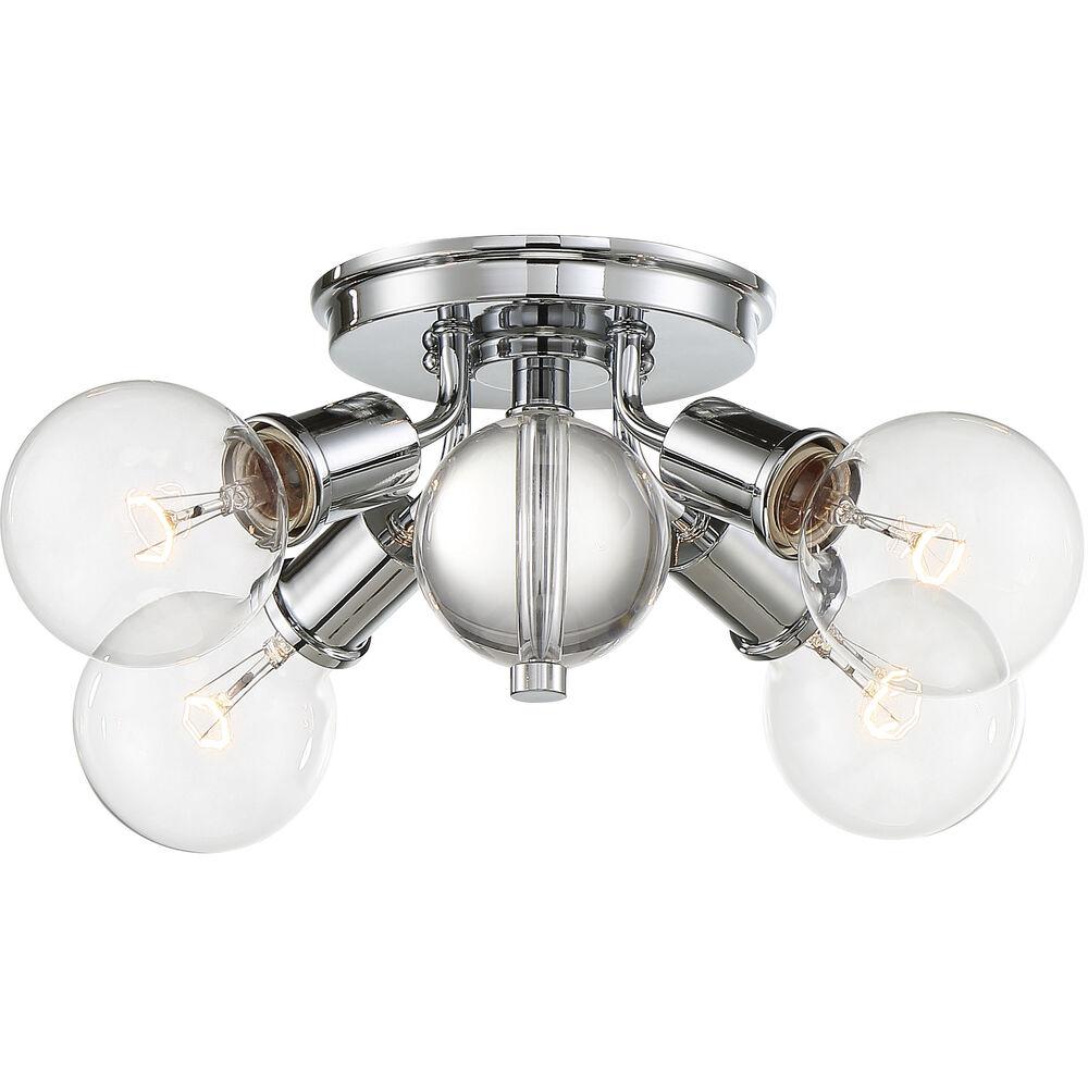 Nuvo Lighting Bounce 4 Light 14.75 Inch Polished Nickel Flush Mount Ceiling Light