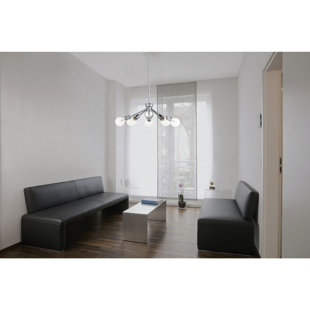 Nuvo Lighting Bounce 5 Light 27 Inch Polished Nickel Pendant Ceiling Light