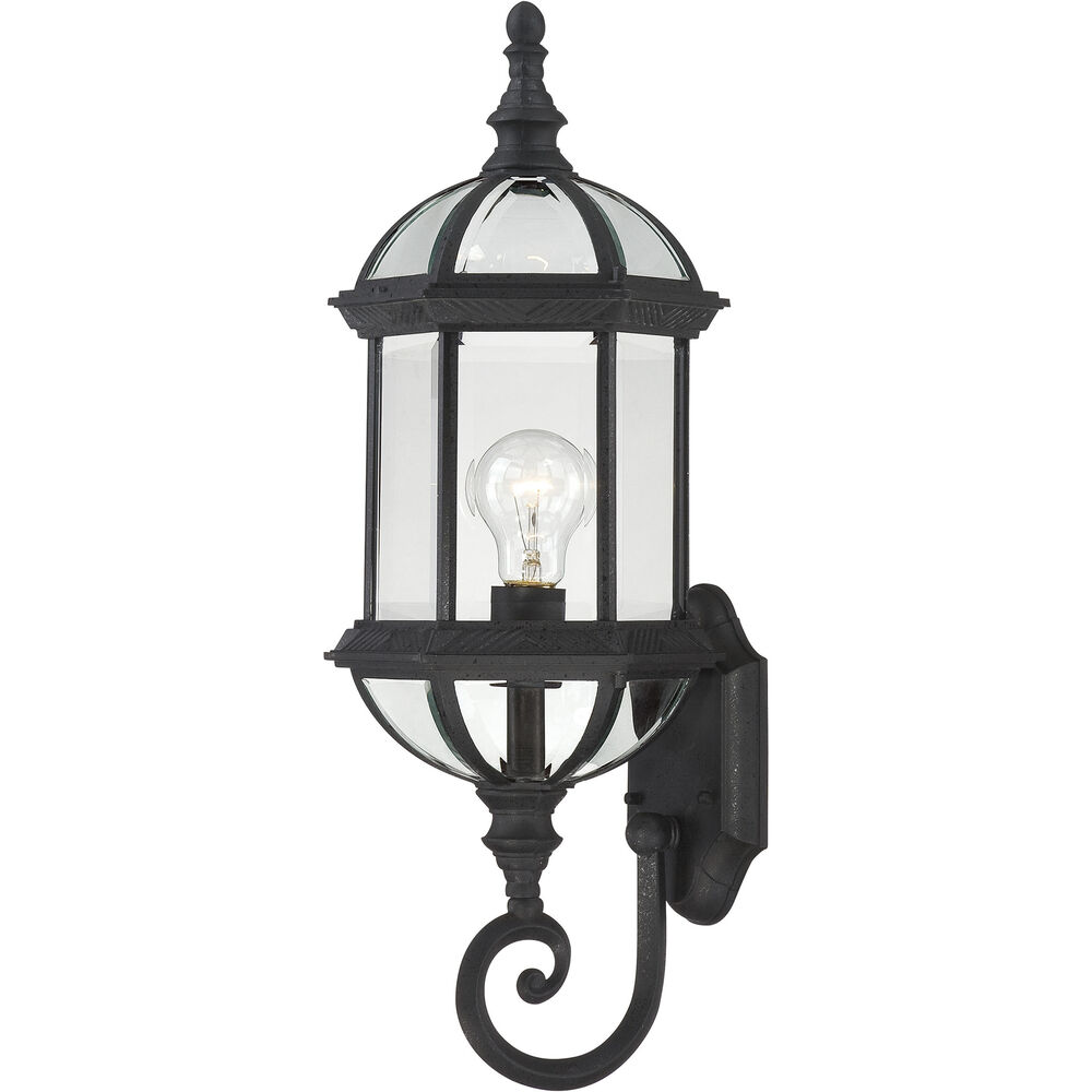 Nuvo Lighting Boxwood 1 Light 22 Inch Textured Black Outdoor Wall Lantern