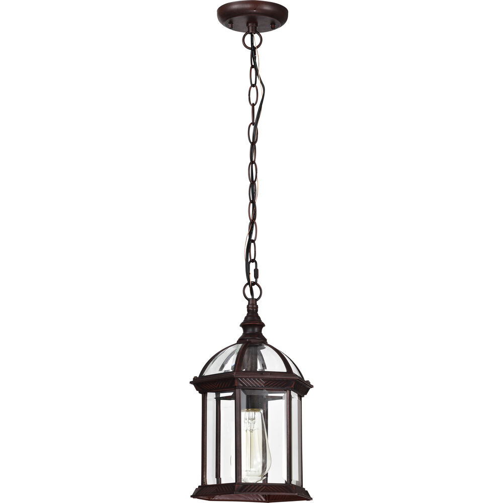 Nuvo Lighting Boxwood 1 Light 8 Inch Rustic Bronze Outdoor Hanging Lantern