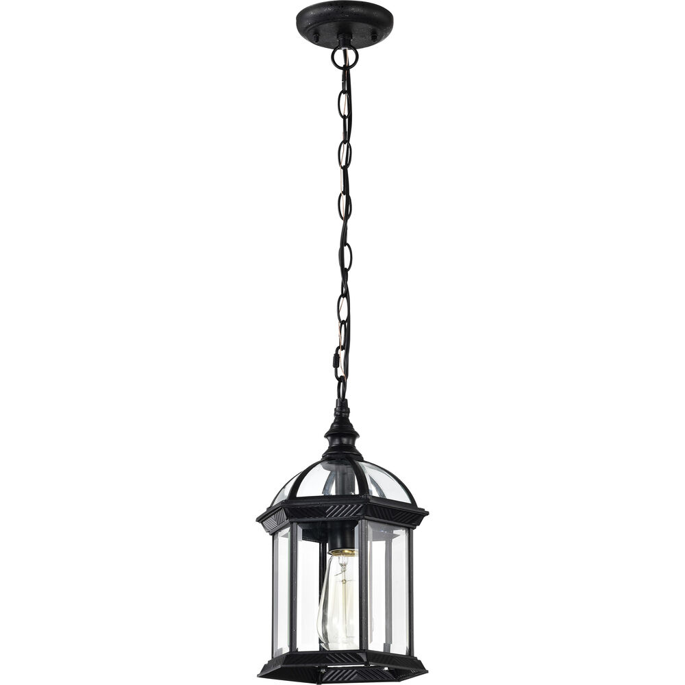 Nuvo Lighting Boxwood 1 Light 8 Inch Textured Black Outdoor Hanging Lantern