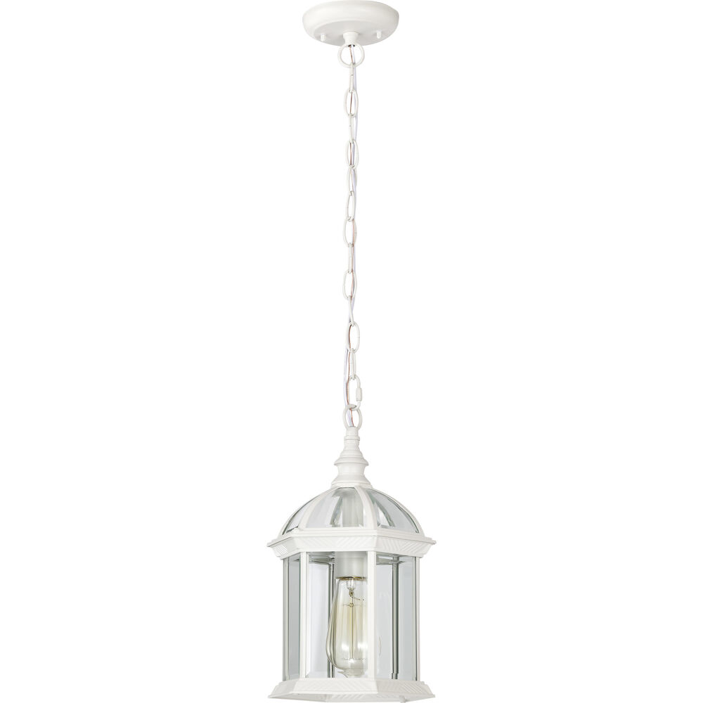 Nuvo Lighting Boxwood 1 Light 8 Inch White Outdoor Hanging Lantern