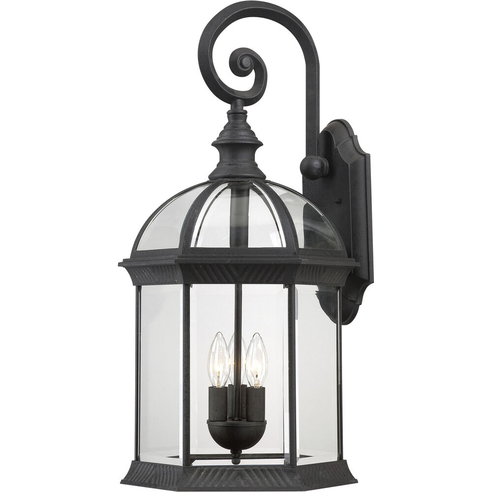 Nuvo Lighting Boxwood 3 Light 26 Inch Textured Black Outdoor Wall Lantern