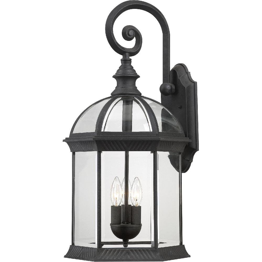 nuvo lighting Boxwood 3 Light 26 inch Textured Black Outdoor Wall Lantern