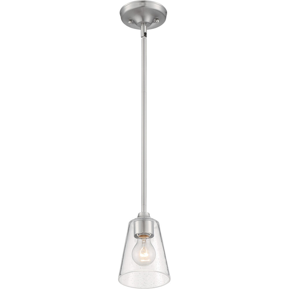 Nuvo Lighting Bransel 1 Light 5 Inch Brushed Nickel Pendant Ceiling Light