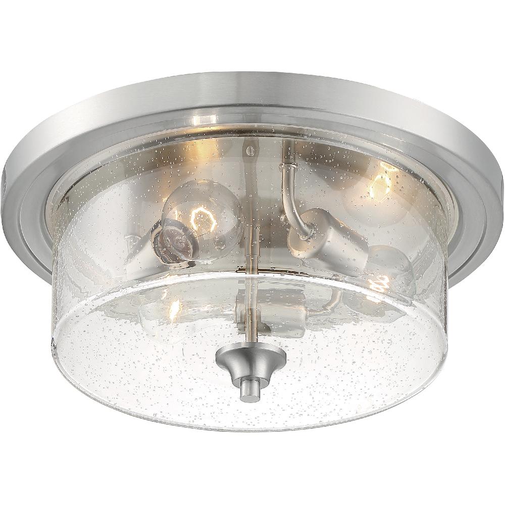 nuvo lighting Bransel 3 Light 15 inch Brushed Nickel Flush Mount Fixture Ceiling Light