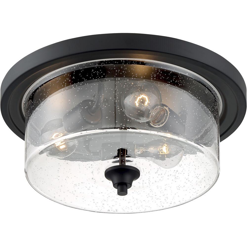 Nuvo Lighting Bransel 3 Light 15 Inch Matte Black Flush Mount Fixture Ceiling Light