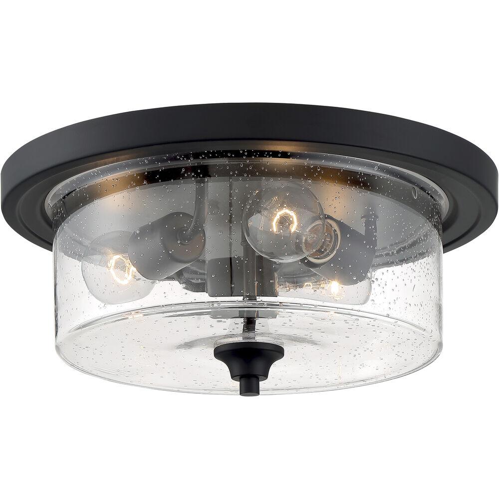 Nuvo Lighting Bransel 3 Light 15 Inch Matte Black Flush Mount Fixture Ceiling Light
