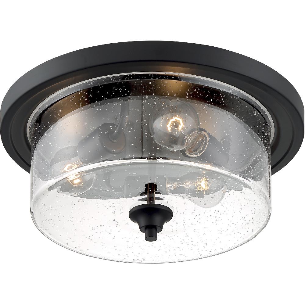 nuvo lighting Bransel 3 Light 15 inch Matte Black Flush Mount Fixture Ceiling Light