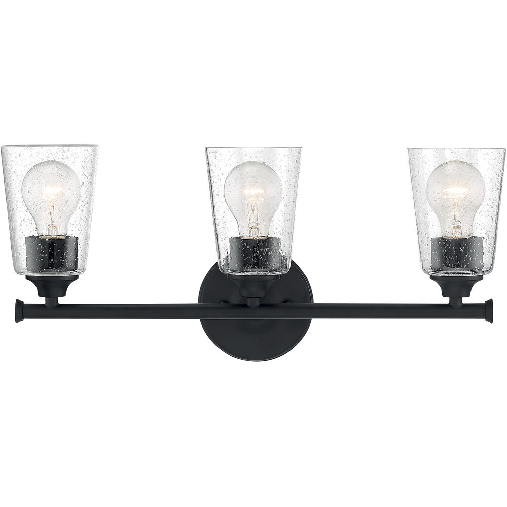 Nuvo Lighting Bransel 3 Light 20 Inch Matte Black Vanity Light Wall Light