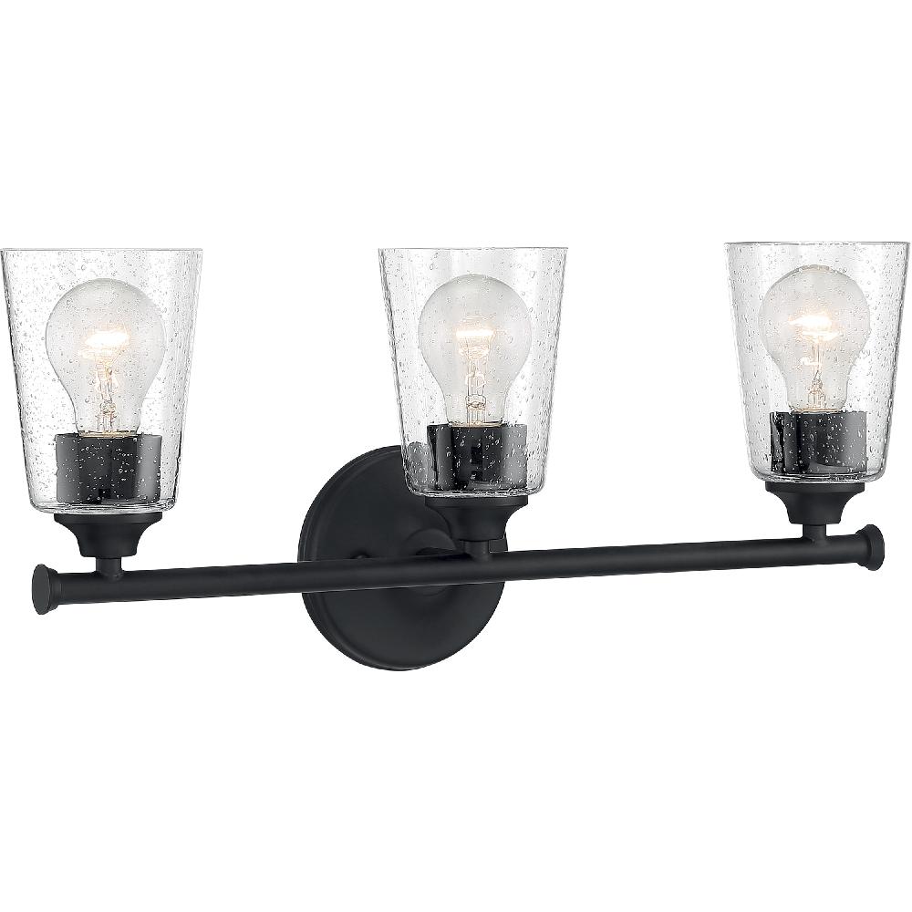 nuvo lighting Bransel 3 Light 20 inch Matte Black Vanity Light Wall Light