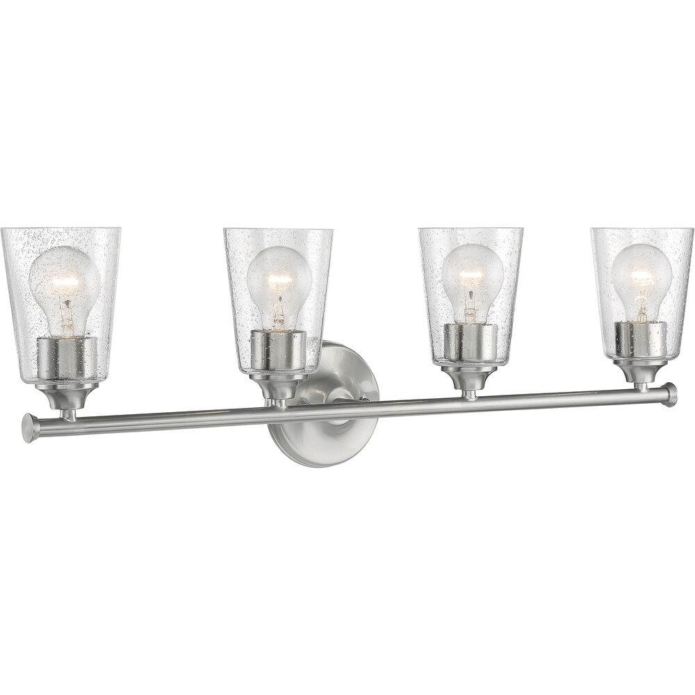 Nuvo Lighting Bransel 4 Light 28 Inch Brushed Nickel Vanity Light Wall Light