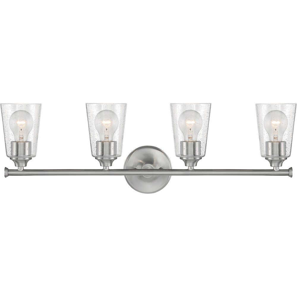 Nuvo Lighting Bransel 4 Light 28 Inch Brushed Nickel Vanity Light Wall Light