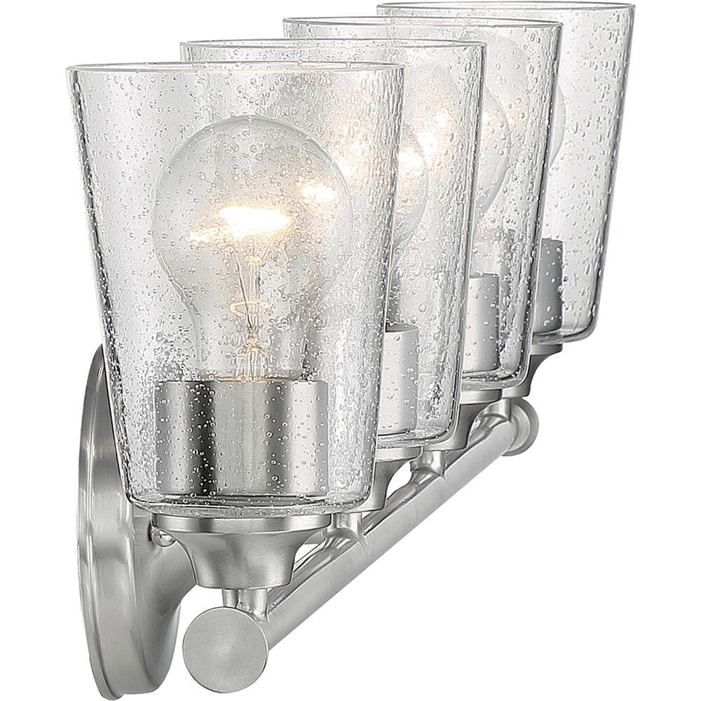 Nuvo Lighting Bransel 4 Light 28 Inch Brushed Nickel Vanity Light Wall Light