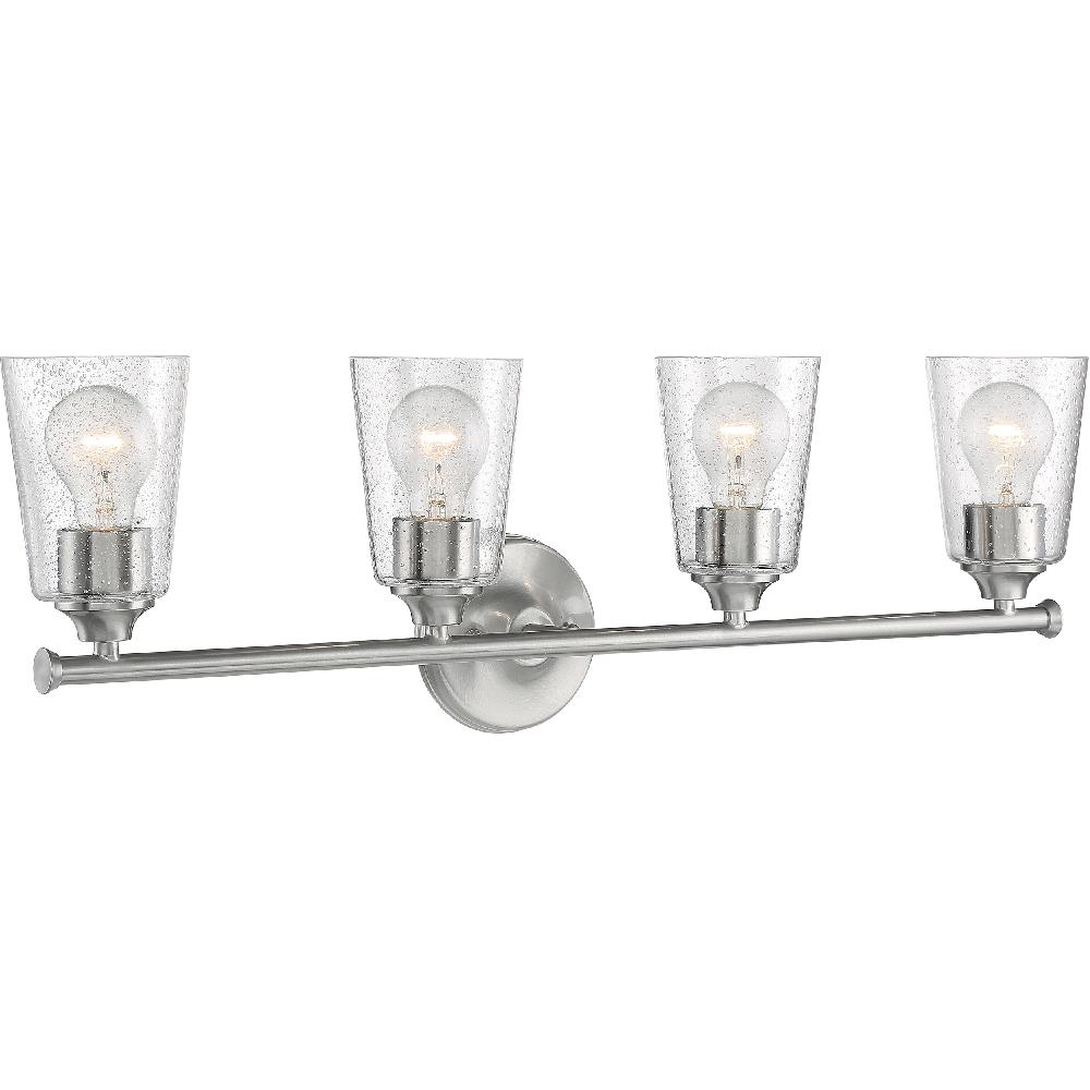 nuvo lighting Bransel 4 Light 28 inch Brushed Nickel Vanity Light Wall Light