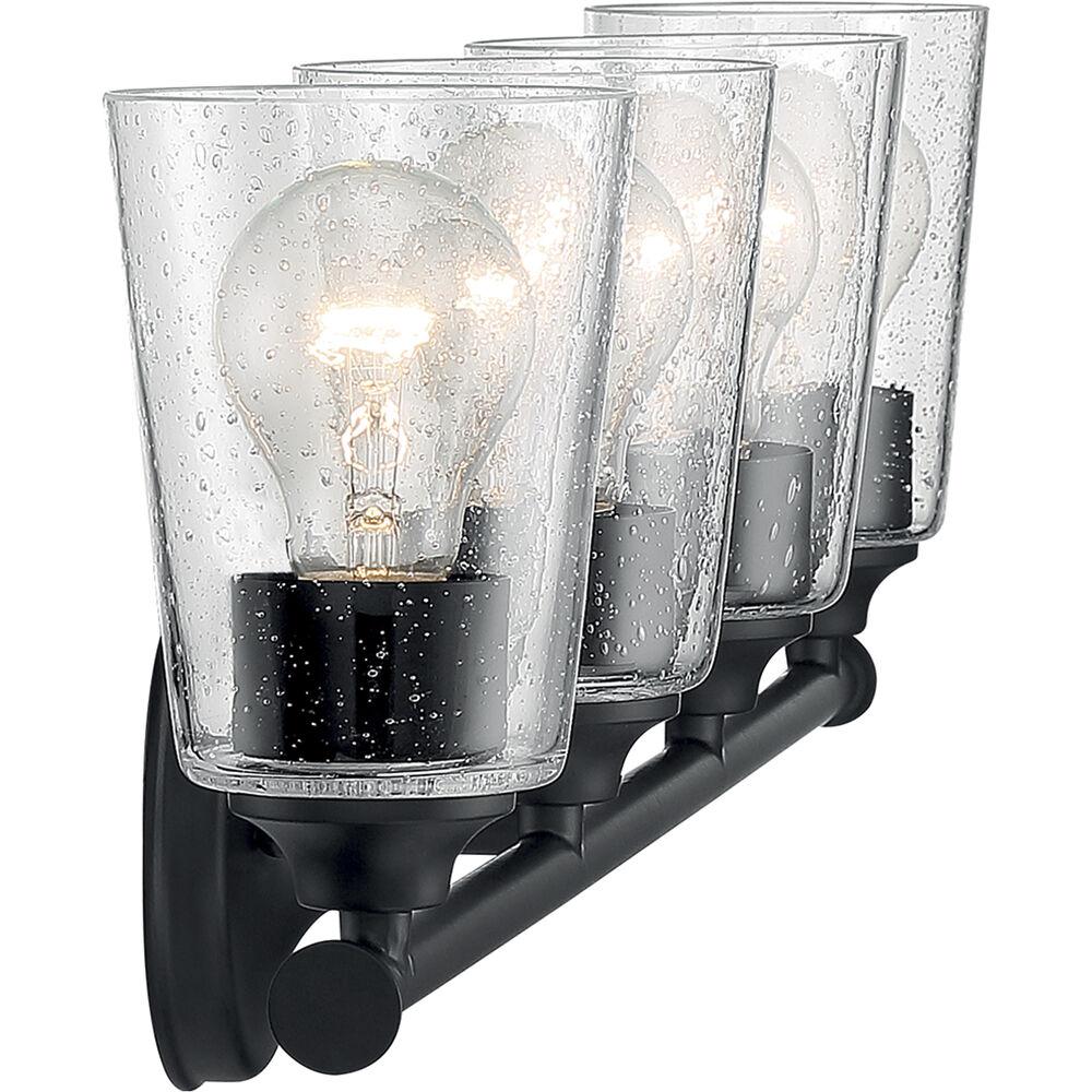 Nuvo Lighting Bransel 4 Light 28 Inch Matte Black Vanity Light Wall Light