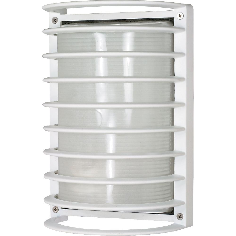 nuvo lighting Brentwood 1 Light 10 inch Semi Gloss White Outdoor Bulk Head Rectangle