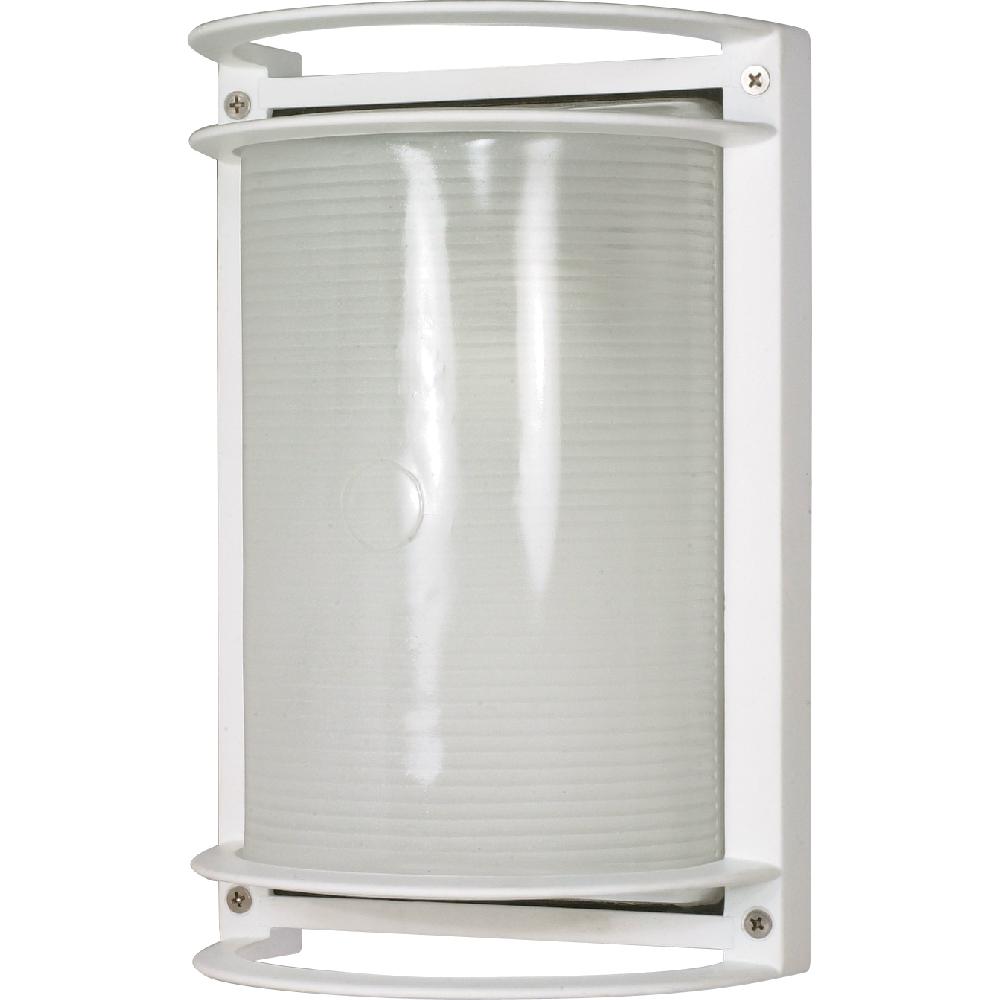 nuvo lighting Brentwood 1 Light 10 inch Semi Gloss White Outdoor Bulk Head Rectangle