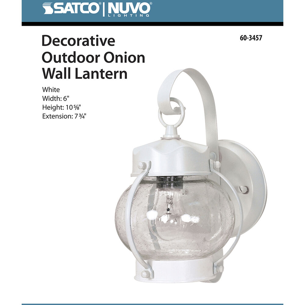 Nuvo Lighting Brentwood 1 Light 11 Inch White Outdoor Wall Fixture