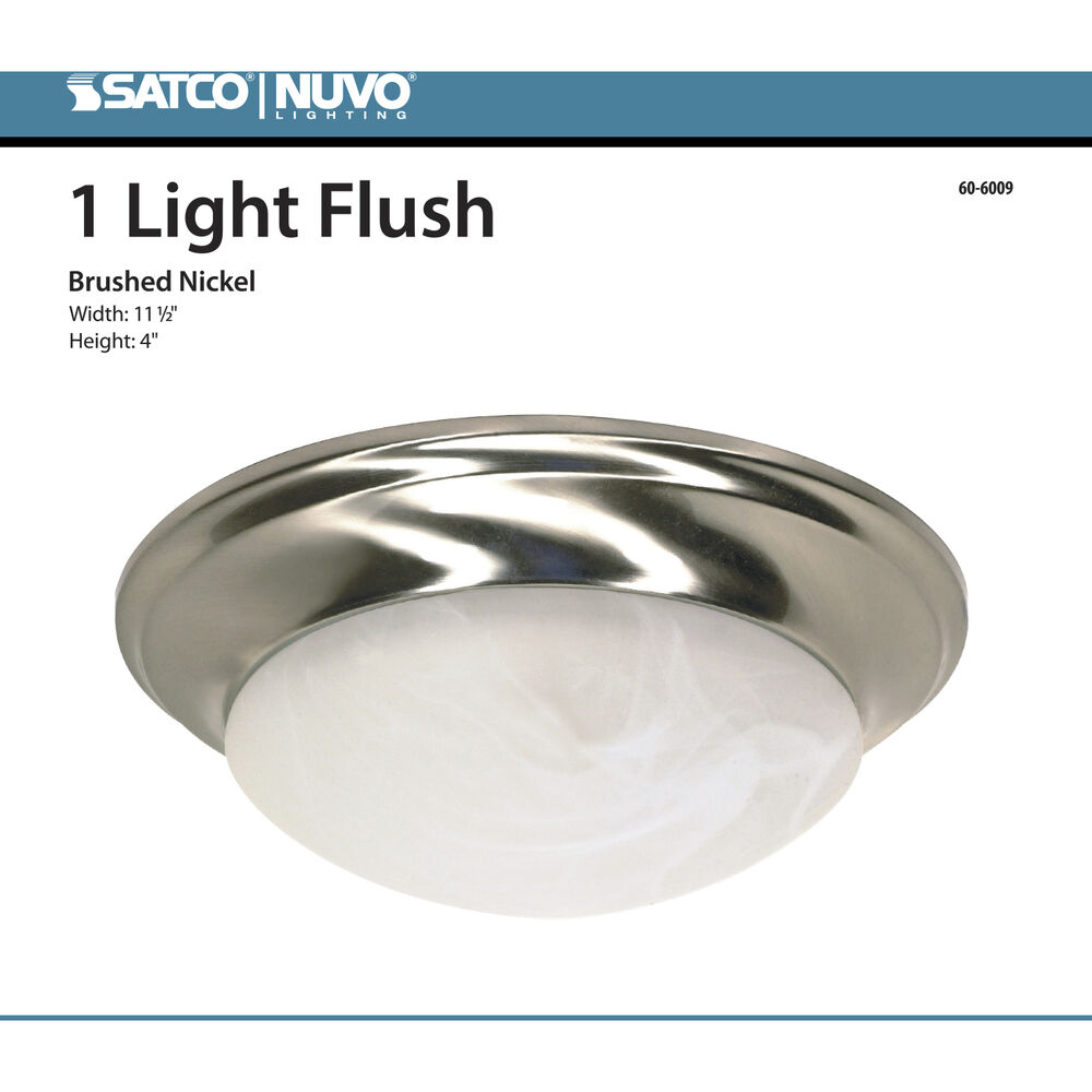 Nuvo Lighting Brentwood 1 Light 12 Inch Brushed Nickel Flush Mount Ceiling Light