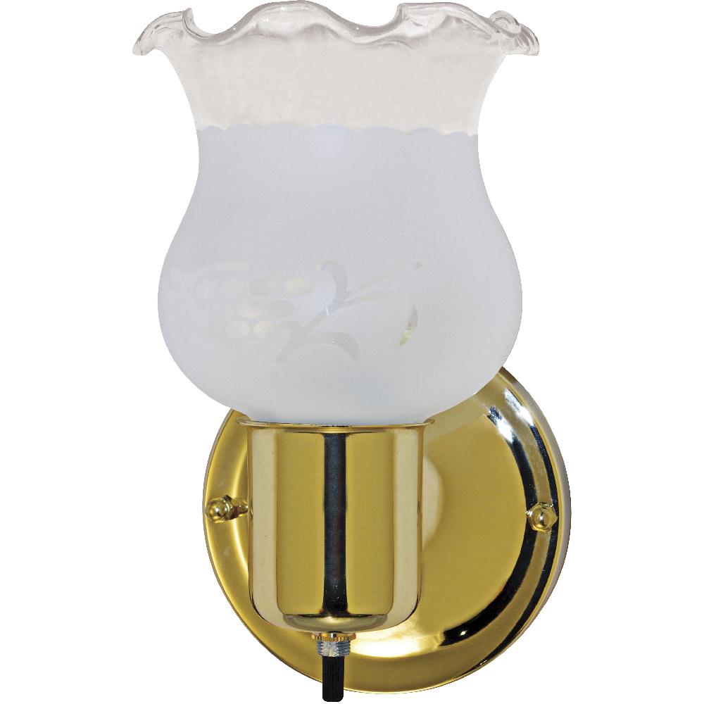 nuvo lighting Brentwood 1 Light 5 inch Polished Brass and Frosted Grape Vanity Light Wall Light