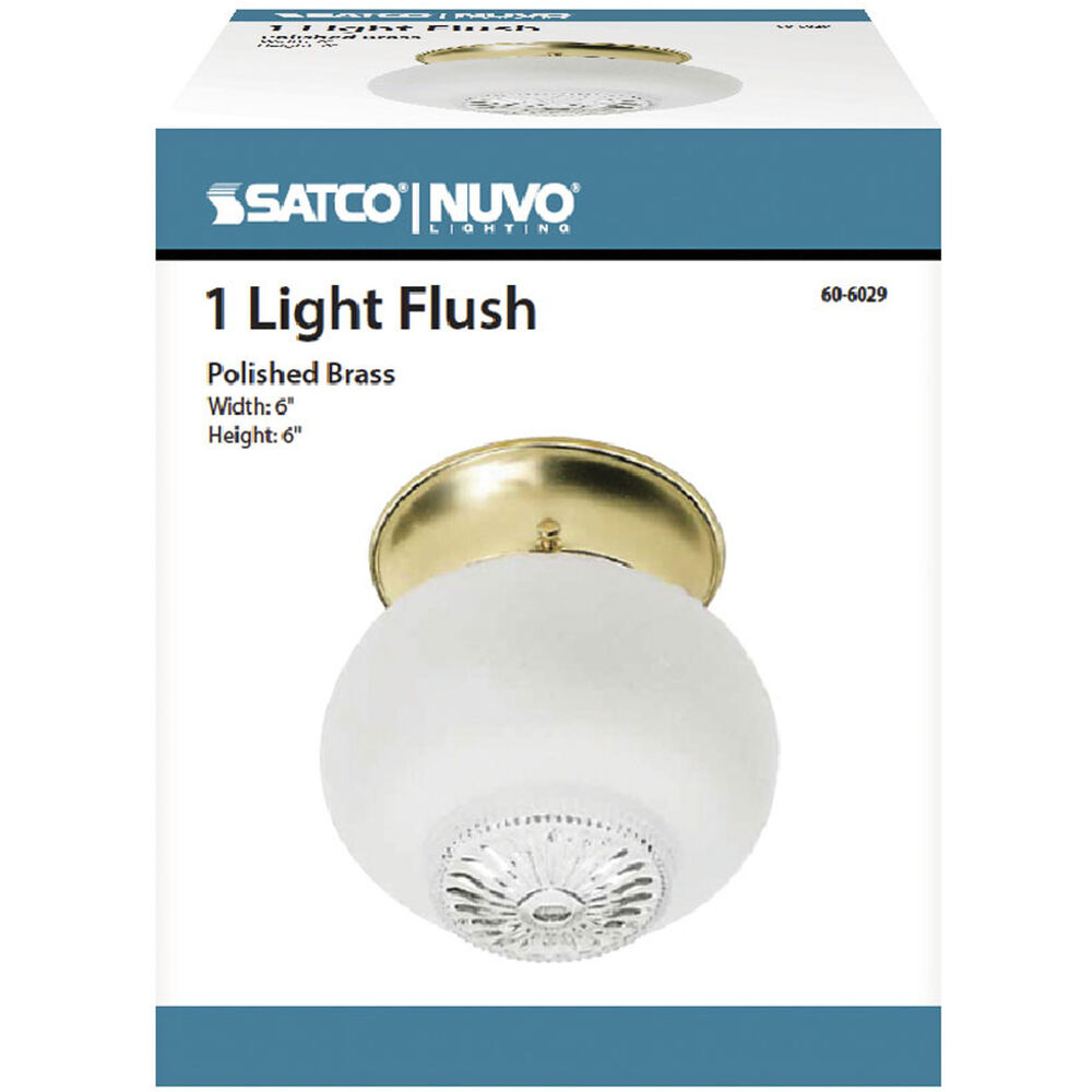 Nuvo Lighting Brentwood 1 Light 5 Inch Polished Brass Flush Mount Ceiling Light