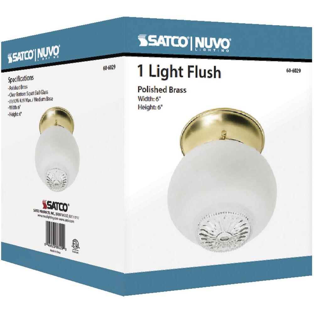 Nuvo Lighting Brentwood 1 Light 5 Inch Polished Brass Flush Mount Ceiling Light