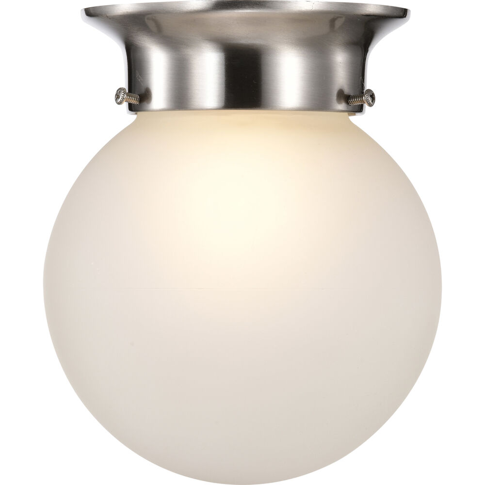 Nuvo Lighting Brentwood 1 Light 6 Inch Brushed Nickel Flush Mount Ceiling Light