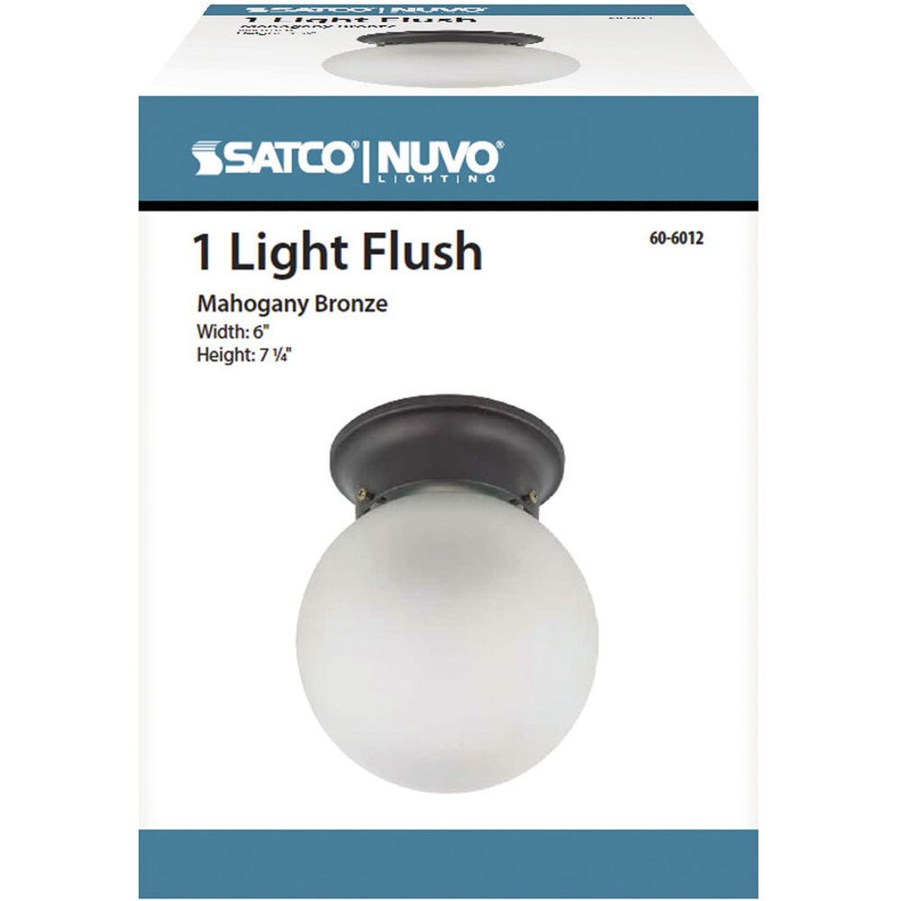 Nuvo Lighting Brentwood 1 Light 6 Inch Mahogany Bronze Flush Mount Ceiling Light